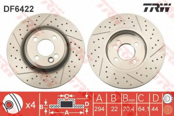 Disc frana MINI MINI Roadster (R59) (2012 - 2016) TRW DF6422