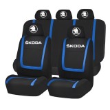 Set Huse Scaune Universale Compatibile cu Skoda Nou &ndash; Negru/Albastru