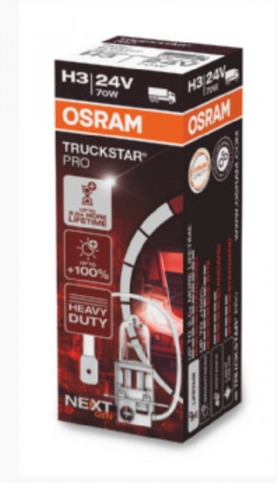 BEC CAMION 24V H3 70 W TRUCKSTAR PRO +120% NEXTGEN OSRAM