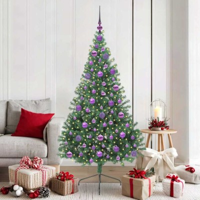 vidaXL Pom de Crăciun artificial pre-iluminat Verde 180 cm PVC 3397017 foto