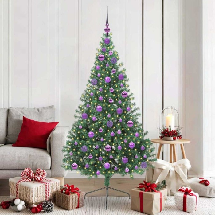 vidaXL Pom de Crăciun artificial pre-iluminat Verde 180 cm PVC 3397017