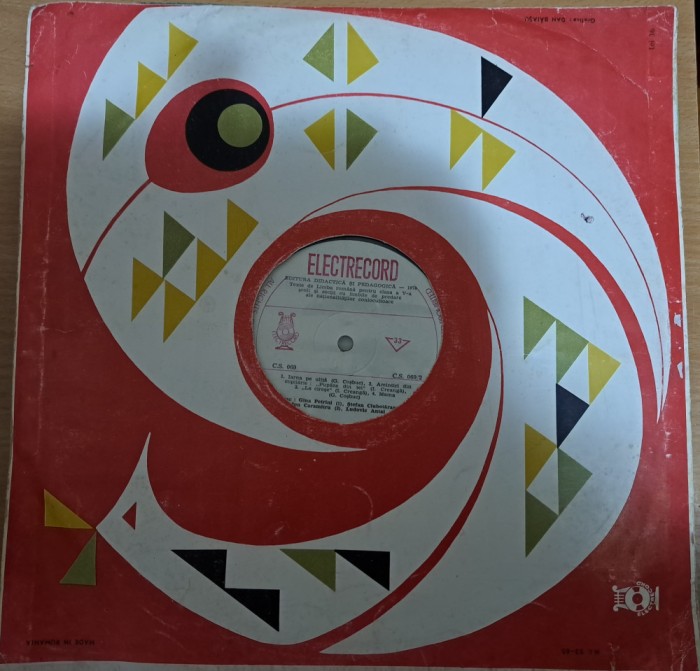 Disc Vinil Ptr.Manualul L.Romana- Cls.V- C,S, 069-Electrecord