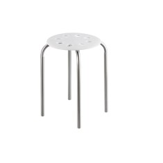Taburet din plastic fara spatar Livarno home, 37 x 45 x 37 cm, alb