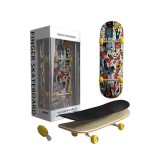 Fingerboard Skateboard Premium Innovium&trade;, Model &ldquo;Graffiti&rdquo;, Mini Skateboard Din Lemn, Trucuri Profesionale, 5.5 &times; 12 &times; 4.5 CM
