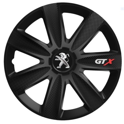 Set 4 Capace Roti GTX Carbon Negru R14, Pentru Peugeot foto