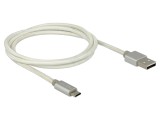 Cablu USB 2.0 DELOCK 1m USB A la Micro USB B Alb 23AWG/28AWG 83916