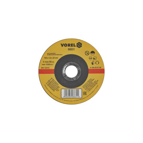 Disc abraziv pentru debitat metale 125X1X22mm Vorel Cod: 08631 Automotive TrustedCars