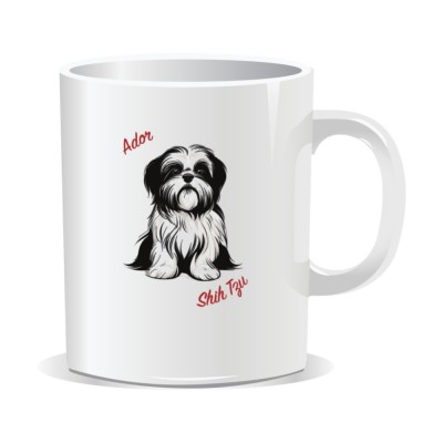 Cana personalizata cu mesaje pentru iubitorii de caini, Ador shih tzu foto