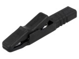 Bornă crocodil 25A neagră 9,5mm