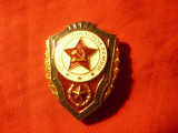 Insigna URSS - Academia Militara , h=3,7cm , metal si email