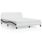 Cumpara ieftin Cadru de pat, Dover, alb/negru, 160x200 cm, piele ecologica