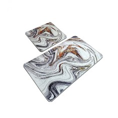 Set 2 Covorase baie Blur Banyo, 60 x 100 cm, 50 x 60 cm, Antiderapant, Multicolor