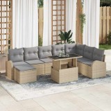 Cumpara ieftin Set de canapele pentru grădină 9 pcs Bej Rattan poli