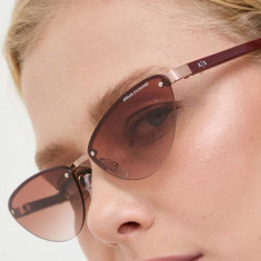 Armani Exchange ochelari de soare femei, culoarea bordo