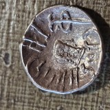 Regatul HIMYARIT , actualul YEMEN , regele AMDAN BAYYIN ( anii 100 ) , 1 quinar argint 1,7 grame , detalii foarte bune