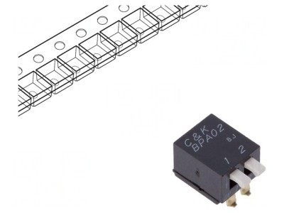 Comutator DIP-Switch 2 Secțiuni SMT 0.1A 5VDC foto