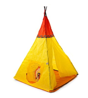 Cort de joaca Indian pentru copii 100x100x135 cm-Culoare Galben foto