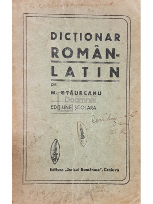 M. Staureanu - Dictionar roman - latin foto