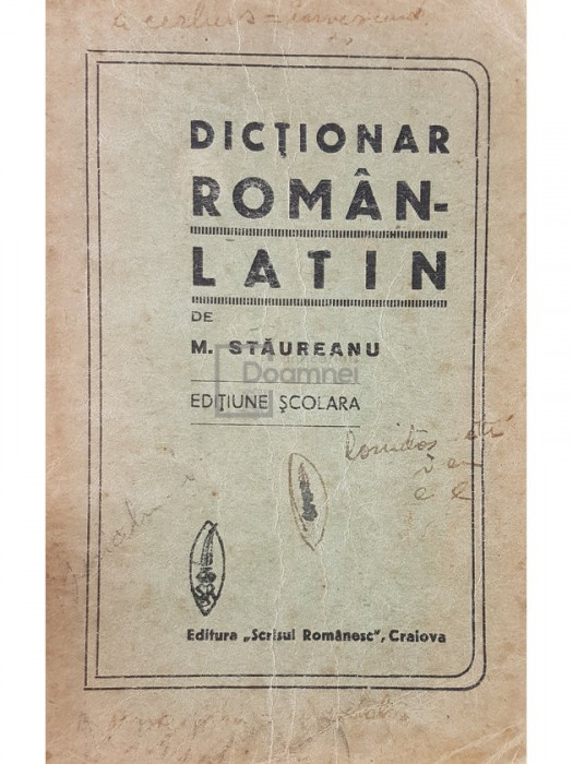 M. Staureanu - Dictionar roman - latin