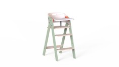Scaun de masa pliabil din lemn MamaToyz, multifunctional si transformabil cu masuta, 6 luni - adolescent, Verde
