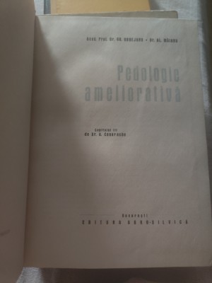 Gr. Obrejanu, Al. Măianu - Pedologie ameliorativă foto