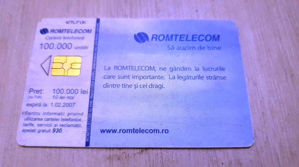 Cartela telefonica Romtelecom 2005, calendar, 100.000 lei | Okazii.ro