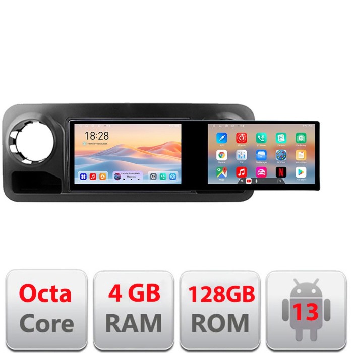 Navigatie Mercedes Sprinter 2018- Edotec 2 ecrane 8 core 4+128 21.6 inch Incell android Wifi 5Ghz gps internet Kit-sprinter CarStore Technology