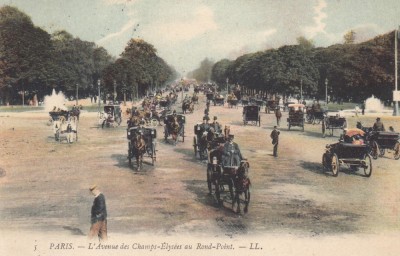 C.P. Franta 1907 - CHAMPS-ELYSEES - TRASURI,AUTOMOBILE CLASICE - Circulata foto