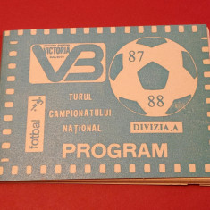 Agenda-Program Fotbal - VICTORIA BUCURESTI (turul Diviziei A 1987/1988)