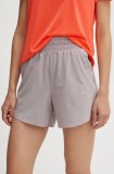 Under Armour pantaloni scurți de antrenament Flex culoarea bej, neted, high waist