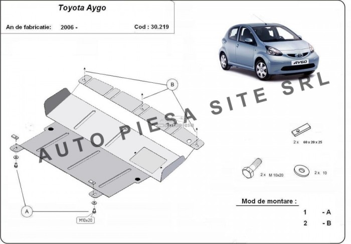 Scut metalic motor Toyota Aygo fabricata incepand cu 2006 APS-30,219