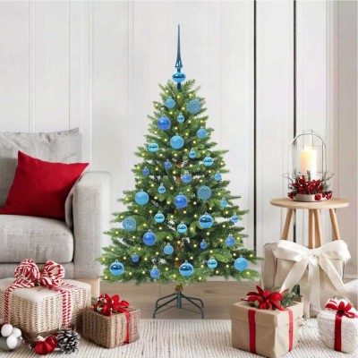 vidaXL Brad de Crăciun artificial cu 150 LED Verde 120 cm PE și PVC 3397530 foto