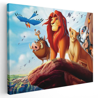 Tablou afis Regele Leu lion king desene animate 2226 Tablou canvas pe panza CU RAMA 60x90 cm foto