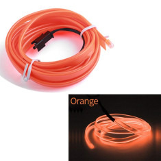 Fir Neon Auto &quot;EL Wire&quot; culoare Orange, lungime 5M, alimentare 12V, droser inclus