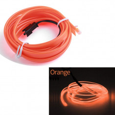 Fir Neon Auto "EL Wire" culoare Orange, lungime 5M, alimentare 12V, droser inclus AVX-ELW-5M-O