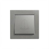 Comutator clopot Leziter Nova 101N, 10A, 250V AC, gri, pentru impulsuri, montaj incastrat