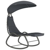 Balansoar de grădină, gri, 160 x 80 x 195 cm, material textil