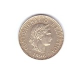 Moneda Elvetia 5 rappen 1996, stare foarte buna, curata