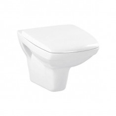 Set vas WC suspendat Cersanit, Carina, cu capac duroplast soft-close, Clean On