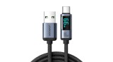 Cablu Joyroom Prism Series A16 USB-C / USB-A 66W 1.2m cu afișaj LED - Negru
