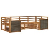 vidaXL Set canapea sectională 5 pcs natural Lemn Solid de Acacia 3384765