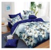 Lenjerie pat dublu,bumbac finet,6 piese,cearceaf cu elastic 180x200cm, cearceaf pilota 200x230cm, 2 fete de perna 50x70, 2 fete de perna 70x70-A1118, Talo