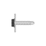 Surub policarbonat, 4.8x25 mm, cu saiba, prindere pe structura metalica, DIN7504K, zincat