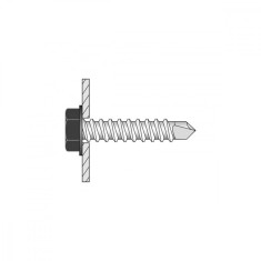 Surub policarbonat, 4.8x25 mm, cu saiba, prindere pe structura metalica, DIN7504K, zincat
