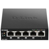 Switch 5-Port Gigabit, 4 PoE Ports, carcasa metal, D-link