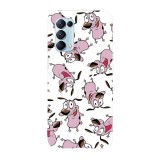Husa compatibila cu Oppo A55, Viceversa, model Courage the cowardly dog pattern, Silicon, TPU, Transparent, Carcasa