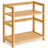 SONGMICS Raft de depozitare pe 2 niveluri,MDF,organizator de birou sau bucatarie,42x18x43 cm,bej natural