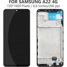 Display cu touchscreen si rama Samsung Galaxy A22 A225F Negru OLED foto