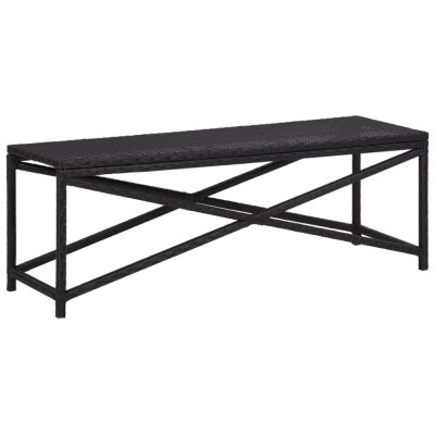vidaXL Bancă de grădină, negru, 120 cm, poliratan 46210 foto