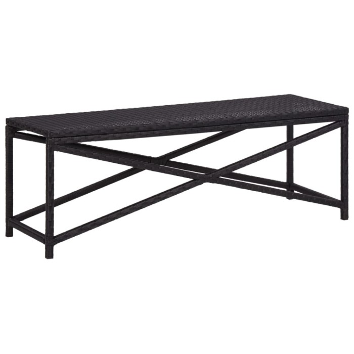 vidaXL Bancă de grădină, negru, 120 cm, poliratan 46210